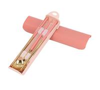 Set Ustensiles Réutilisables En Acier Inoxydable, Fourchette Cuillère Baguettes, Léger 19cm - Résistance à La Corrosion, Design Compact, Parfait Pour Voyage Et Quotidien (Ou rose)