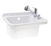 Set Utilitaire de Puits 50cm Évier Avec Extensible Mitigeur Monocommande