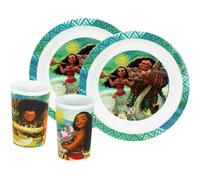 Set vaisselle 2 verres et 2 assiettes enfant Fun House Vaiana Disney Multicolore TU