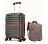 Set valise cabine - KONO - Set 2 pièces - Coque ABS rigide - 4 roulettes 360° - Cadenas à combinaison