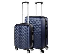 ITACA - Set De Valise Rigide avec roulettes Pivotantes - Set Valise Léger, Grande Capacité, Organisation Astucieuse pour Les Voyages Longs, Bleu