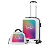 Set Valise Rigide, Lot De Valises Soute Avion 4 Roulettes 703250B Blanc-Bonjour