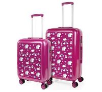 Set Valise Rigide, Lot De Valises Soute Avion 4 Roulettes 703400 Licornes-Fuchsia