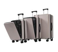 Set Valises 3PCS M(20"")-L(24"")-XL(28"") - ABS, Ouverture Avant, Porte-Gobelet, Serrure TSA, Roues 360° - Bagage Cabine & Soute