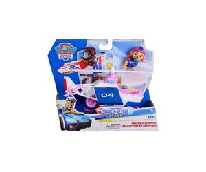 Set véhicule et figurine Spin Master PAW Patrol Search & Rescue Stella à rétrofriction avec figurine Stella et animal inclus Blanc Rose Bleu