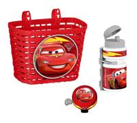 Set Vélo Et Trottinette Disney Cars - Corbeille, Bidon Et Sonnette Pour Enfant De 3 Ans Et Plus Rouge TU
