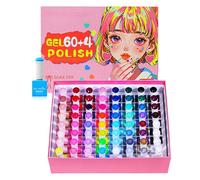 Set Vernis Gel 60 Couleurs - 64 Bouteilles Gél UV LED | Pailleté Amovible Gel Semi-Permanent | Base Top Coat Kit Complet Pour Femmes Maison Salon Mariage Fête DIY Manucure Soin Spa