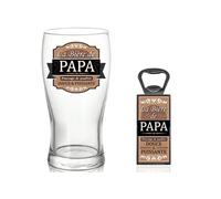 STC Coffret verre à bière et décapsuleur Papa MARRON G