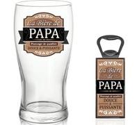 STC Coffret verre à bière et décapsuleur Papa MARRON G