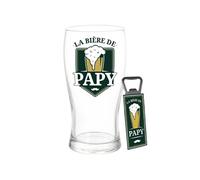 Set Verre à Bière et décapsuleur - Papy
