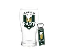Set Verre à Bière et décapsuleur - Papy