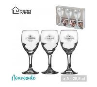 Set verre à vin bistrot x3