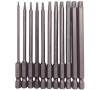 Set Visseuse Électrique 11pcs pour torx pour t6 à T40 pour s2 | Acier S3 traité, finition , résiste à l'usure, queue hex 6.35mm, compatible perceuses