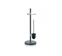 kela 22231 Set WC support papier toilette + brosse, acier mat anthracite, 'Sinerio' 76,5 x 76,5 x 25 cm