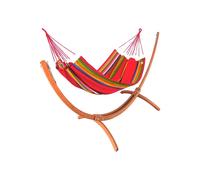 JOBEK-Set support et hamac Weekend coloris multicolore Ara Macao en bois et polypropylène Jobek Hamacs - 350 x 125 x 136,5 cm