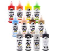 Set Window Color LM (12 x 80 ml Bunte Tierwelt) - Peinture fenêtre repositionnable à base d’eau pour surfaces lisses comme verre, miroir et carrelage