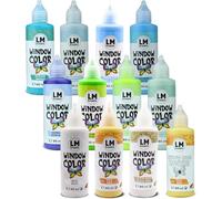Set Window Color LM (12 x 80 ml Enjoy yourself) - Peinture repositionnable à base d’eau pour fenêtres, miroirs et carrelages