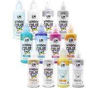 Set Window Color LM (12 x 80 ml Magic Moments) - Peinture repositionnable à base d’eau pour fenêtres, miroirs et carrelages