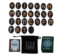 Set Witch Rune - Symbole de mythologie Stones, Cristaux païens | 25pcs Kit de Divination de Sorcellerie avec Manuel de Guidage et Sac de Rangement, décoration de l' Spirituel pour Les rituels WIC