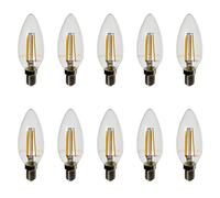 Ampoules LED 4W 10 Pièces Bougie Verre Transparent V-TAC Douille E14 2700k