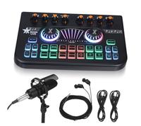 Set X3-bm700 X3 Carte Son Micro Mixeur Audio Podcast Noir