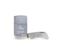 Zippo Set Zippo Gourde et Briquet - briquet fabriqué aux USA gris