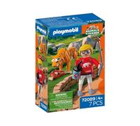 Set zoo Playmobil 72089 Tigre et visiteur avec figurines et accessoires Multicolore