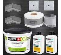 SET19 Kit d'étanchéité 10 m2 pour douche de salle de bain 12 kg avec 2 coins intérieurs et 2 colliers muraux 10 m