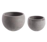 Set2 P.Vase Cement Sphere Grey