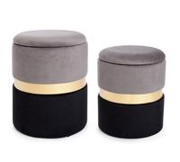 Set2 Pouf Cont.Polina Gris-Noir