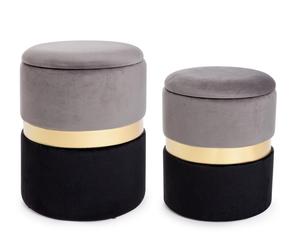 Set2 Pouf Cont.Polina Gris-Noir
