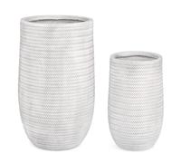Set2 Vase Tressage To Tall Blanc
