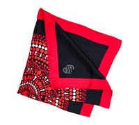 Seta Sole Foulard en 100% soie Made in Italy 70x70 cm - Mandala conçu à la main - Écharpe carrée élégante femme, accessoire mode artisanale lac de Côme, rouge, 70x70 cm