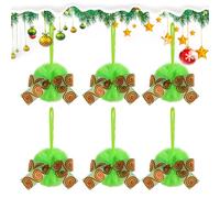 Setauoo Boules de Noël - Boules de sapin de Noël, décoration verte en peluche avec nœud pour salon, chambre à coucher, fête, terrasse, vacances d'hiver, Thanksgiving, lieu de travail, porte d'entrée