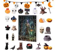 Setauoo Calendrier de l'Avent Fantôme d'Halloween - Horreur 24 Pièces Calendrier Halloween 2025,Décorations Saisonnières pour Dortoir École Maternelle Bureau Maison Hantée Décoration