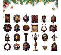 Setauoo Calendrier De L'Avent, Ornement en Acrylique 2D, Calendrier De Compte À Rebours De 24 Jours Pour Les Jouets De Noël, Pour Et Famille Activité Amusante