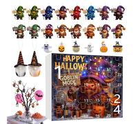 Setauoo Compte à rebours d'Halloween, 24 jours de compte à rebours effrayant avec pendentif, décoration d'intérieur de collection, cadeau de fête pour sac à dos, cartable, trousse à crayons