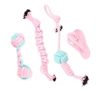 Setauoo Jouet en corde pour chien | 4 jouets à mâcher pour chien | Jeu interactif pour soulager l'ennui, le nettoyage des dents, les activités d'entraînement pour les races moyennes et petites