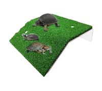 Setauoo Plate-Forme De Baignade pour Tortues, Rampe pour Tortues, Plate-Forme De Tortue Artificielle, Plate-Forme De Simulation De Pelouse, Plate-Forme Transparente pour Aquarium, L