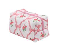 Setauoo Sac cosmétique matelassé Floral, Sac de Maquillage matelassé - Organisateur cosmétique de Voyage - Poux de Maquillage de Grande capacité, étui d'organisateur de Toilette pour Les Filles