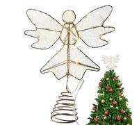 Setauoo Sujet De Sapin Ange Doré - Ange Enneigé Brillant pour Arbre Intérieur | Ornement Fête Mariage Événement Jardin Balcon Terrasse Patio