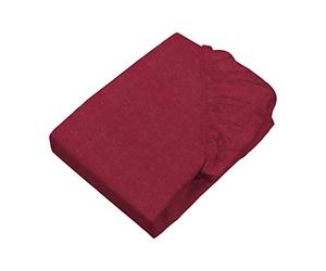 SETEX 1110 090200 407 307 SE0 Drap-Housse en Flanelle mélangé 90% Coton/env. 10% Polyester Rouge foncé 90 x 200 cm