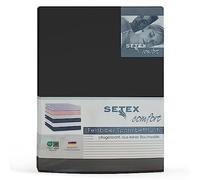 SETEX 1210160200407039 Drap Housse en Flanelle, 100% Coton, Noir, 160 x 200 cm