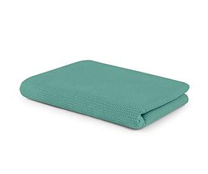 SETEX Couverture gaufrée Polyvalente, en 100% Coton, Convient comme Plaid, Couvre-lit, Couverture d'été, Couverture d'extérieur et Plus Encore, 75 x 120 cm, Bleu pétrole