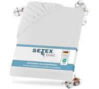 Setex - Drap de lit en Flanelle Fine avec élastique et Doux - Drap-Housse en Flanelle 100% Coton avec élastique sur Tout Le pourtour - Parure de lit Toute l'année - Drap Housse 80 x 160 cm, Blanc