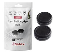 Setex Gecko Grip, Thumbstick Grip Covers, for Playstation PS5, PS4, Xbox One, Switch Pro, Steam Deck, Anti-Slip Microstructured Analog Stick Thumb Grips, (1 Pair) Black, Grip Covers Only