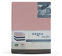 SETEX Spannbettlaken, Coton, Vieux Rose, 100 x 200 x 25