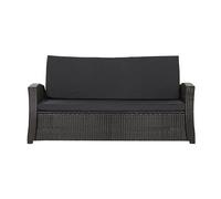 Setgarden® Coussin d'assise pour banc de jardin en polyrotin - Coussin d'assise confortable pour bancs de jardin - Idéal pour balancelle - Noir - 110 x 50 x 50 cm