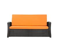 Setgarden® Coussin d'assise pour banc de jardin en polyrotin - Coussin d'assise confortable pour bancs de jardin - Idéal pour balancelle - Orange - 170 x 50 x 50 cm