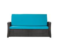 Setgarden® Coussin d'assise pour banc de jardin, en rotin synthétique, confortable, pour bancs de jardin, balancelle - Bleu - 110 x 50 x 50 cm